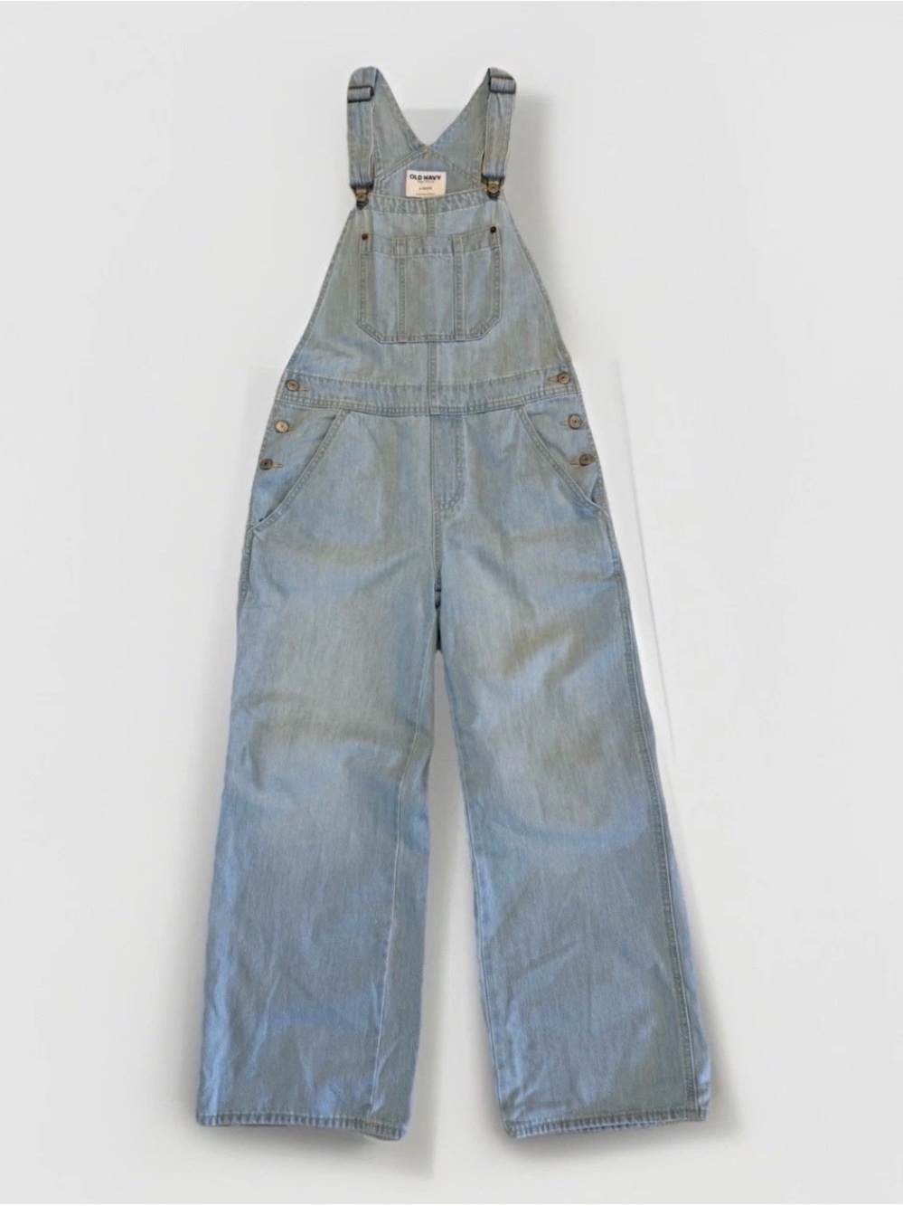 Old Navy Overalls Baggy Wide Leg Denim Women’s 4 P Boho Retro Light Wash Blue